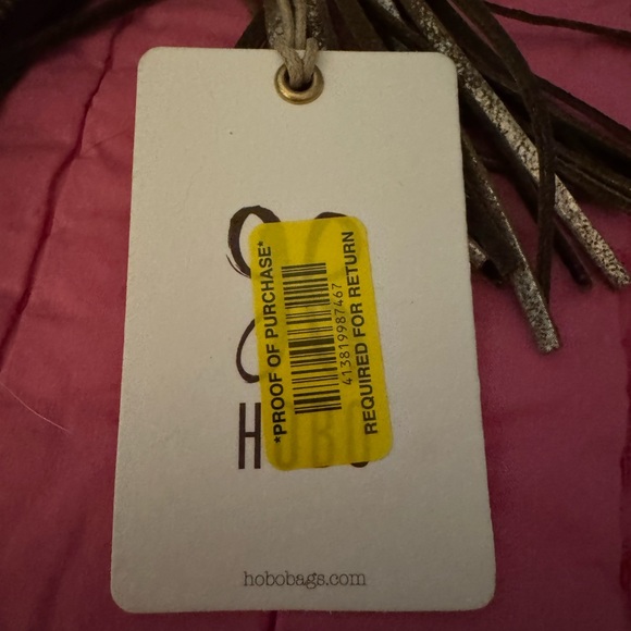 HOBO Bags SABLE Wristlet Shimmering Gold w/Tassel NWT Gilded Leaf Leather - Picture 8 of 8